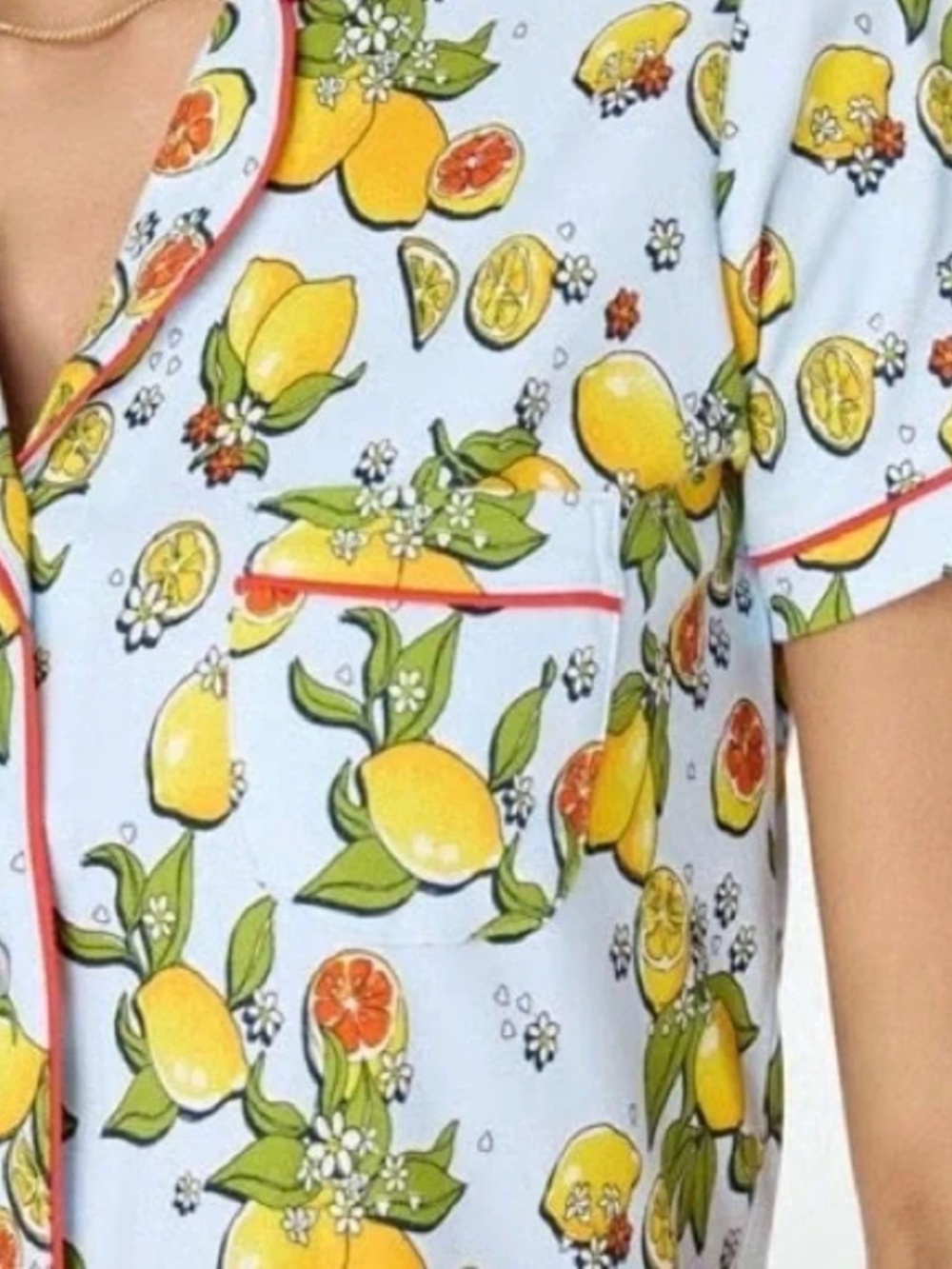 Roller Rabbit citrus hearts polo pajama top size medium